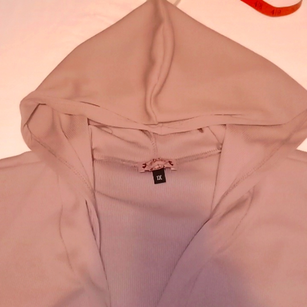 Pixies 1x Mauve Open Front Long Sleeve With Hoodi… - image 4